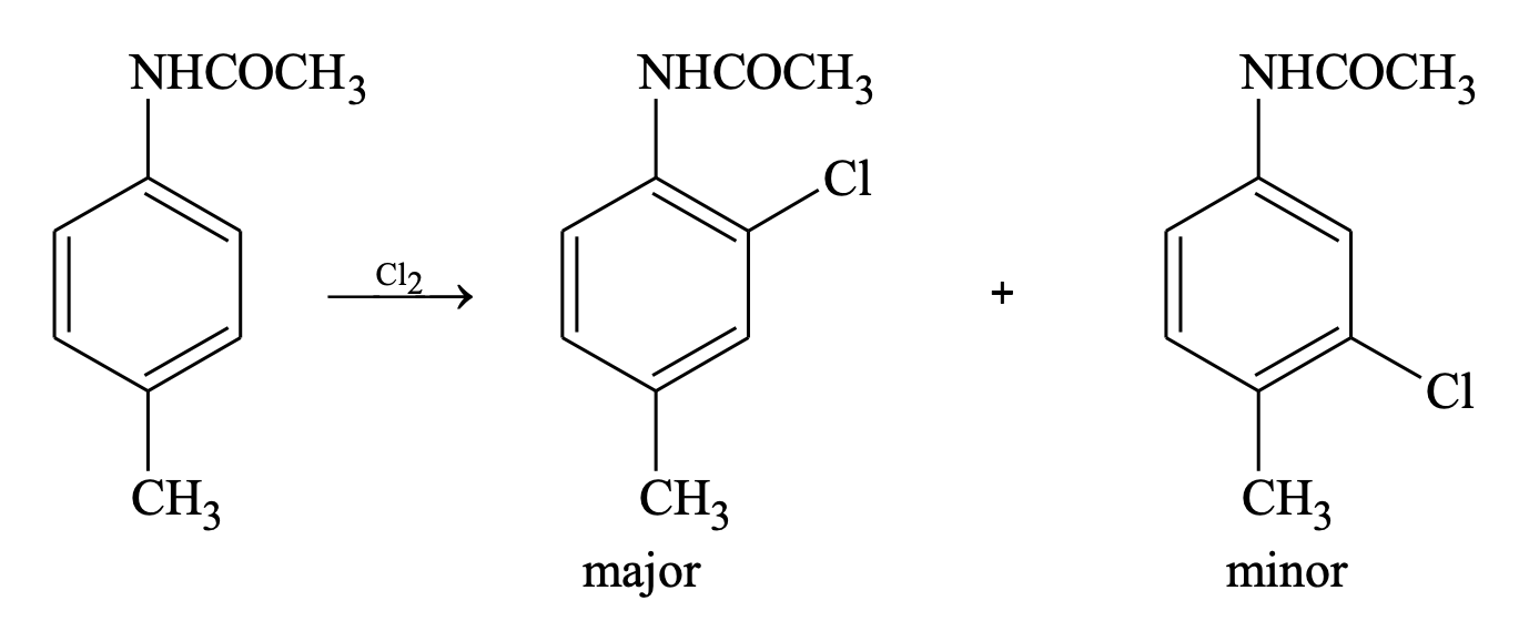 less deactivating group determines the orientation