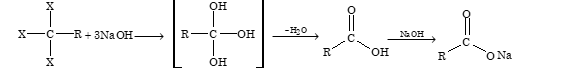 Hydrolysis of Trihalogen Derivatives