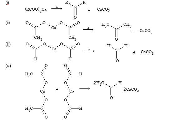 Dry distillation of acid (Heating of calcium salt of acid)