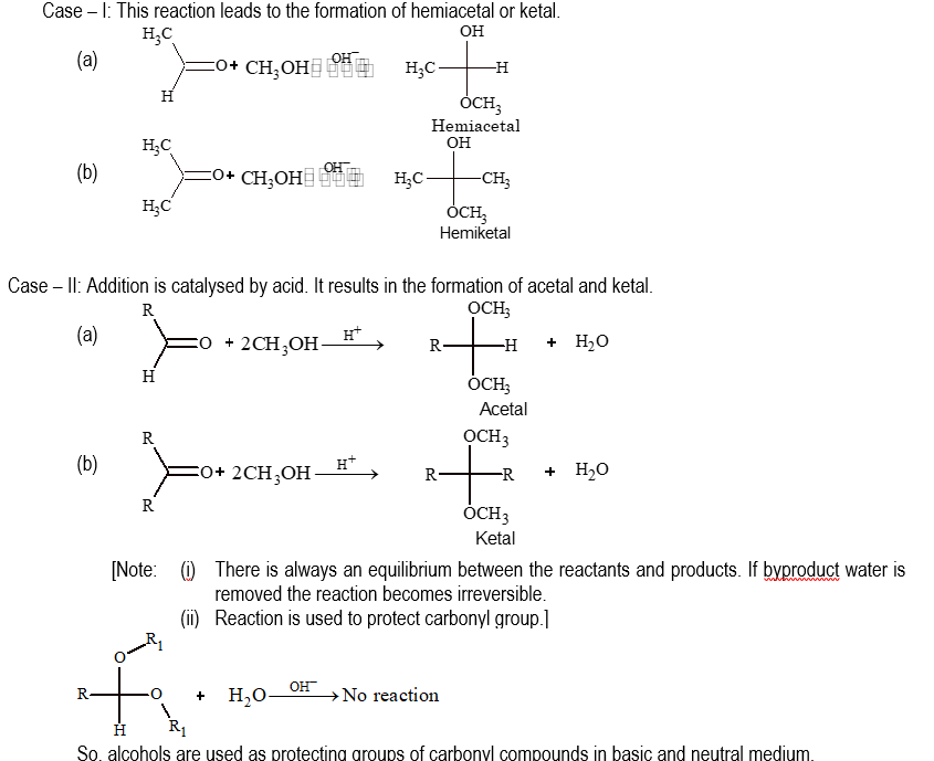 Addition of alcohols