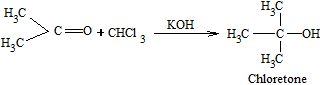 Reaction with acetone