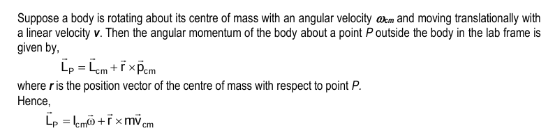 Angular Momentum of a Body with Both Translational and Rotational Motion