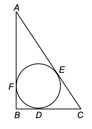 A triangle ABC with an incircle