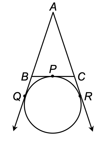 A triangle ABC with a circle inscribed