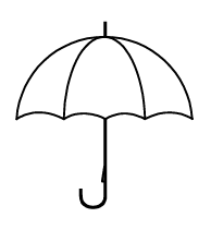 Umbrella diagram showing 8 equally spaced ribs
