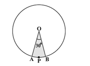 Sector OAPB diagram with center O, radius 4cm, angle 30°