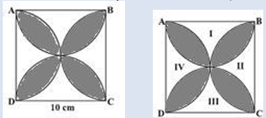 Square with semicircles drawn on each side creating petal pattern