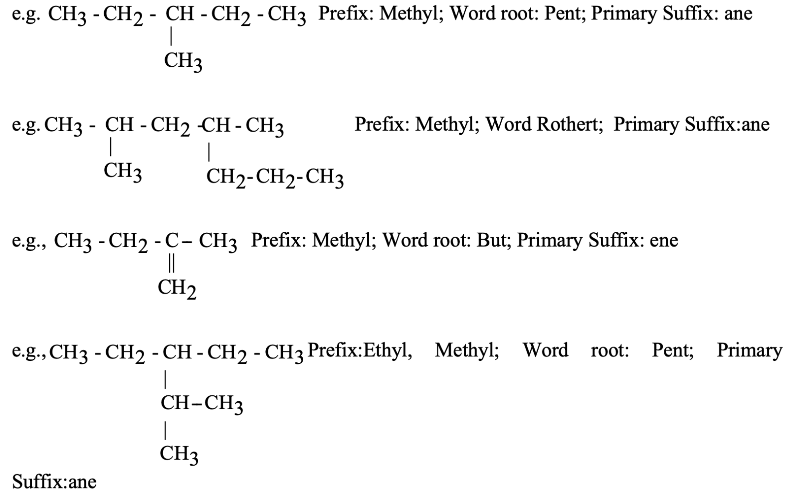 carbon atoms in the selected chain determines 