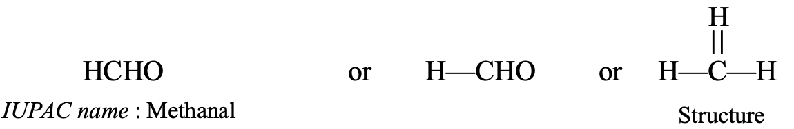 HCHO also contains an aldehyde group