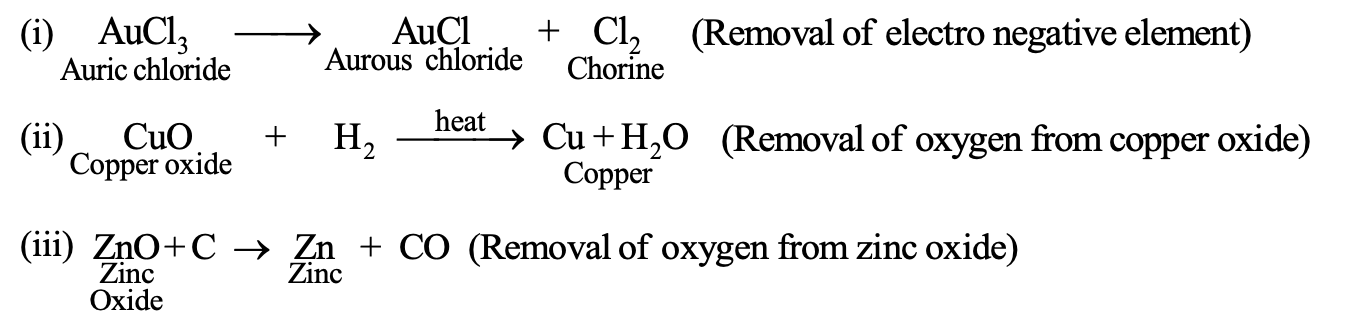 Reduction in terms of oxygen
