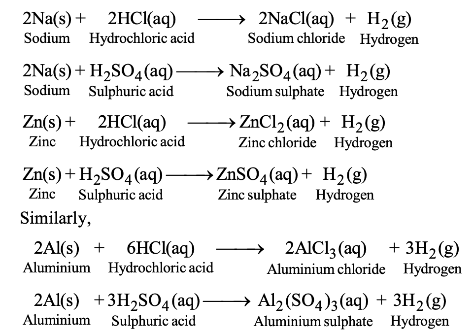 give metal sulphates and hydrogen