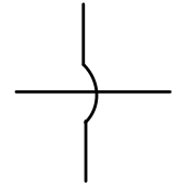 Wires crossing without joining