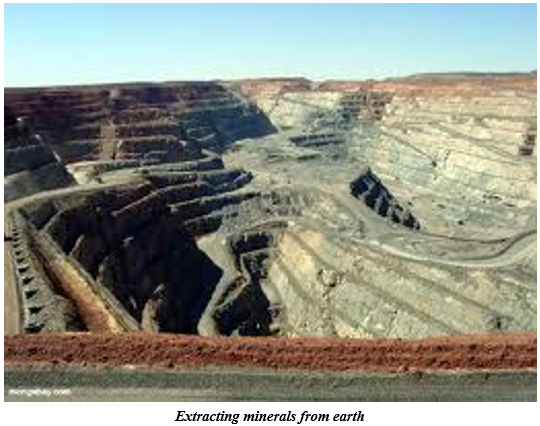 Extracting minerals from earth