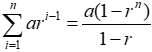 Sum of geometric sequence Formulas