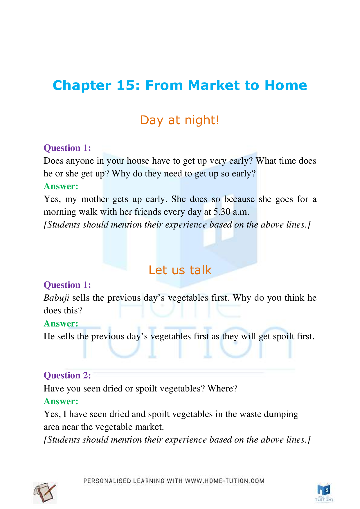 NCERT Class 4 EVS Chapter-15-From Market to Home