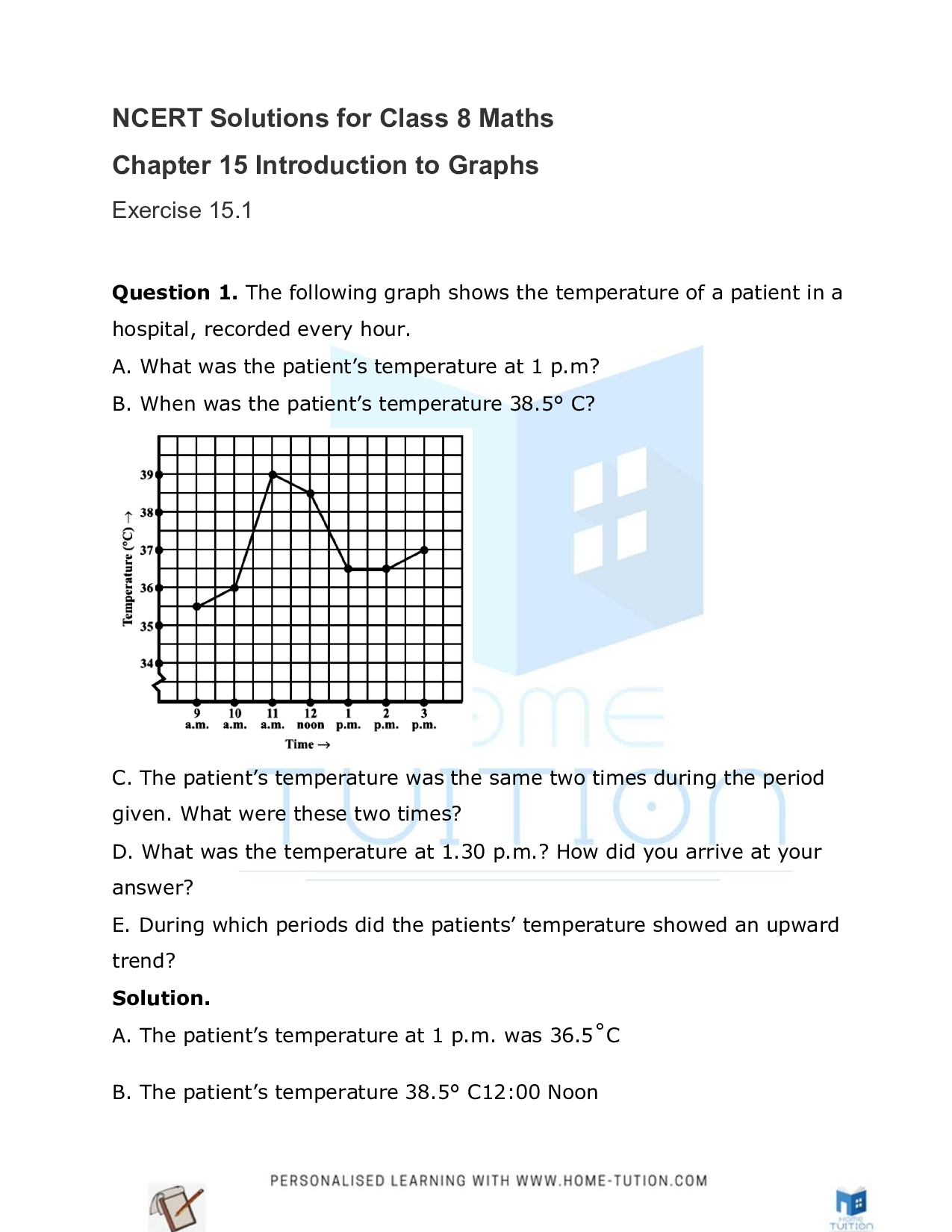 Class 8 Maths Chapter 15 Introduction to Graphs