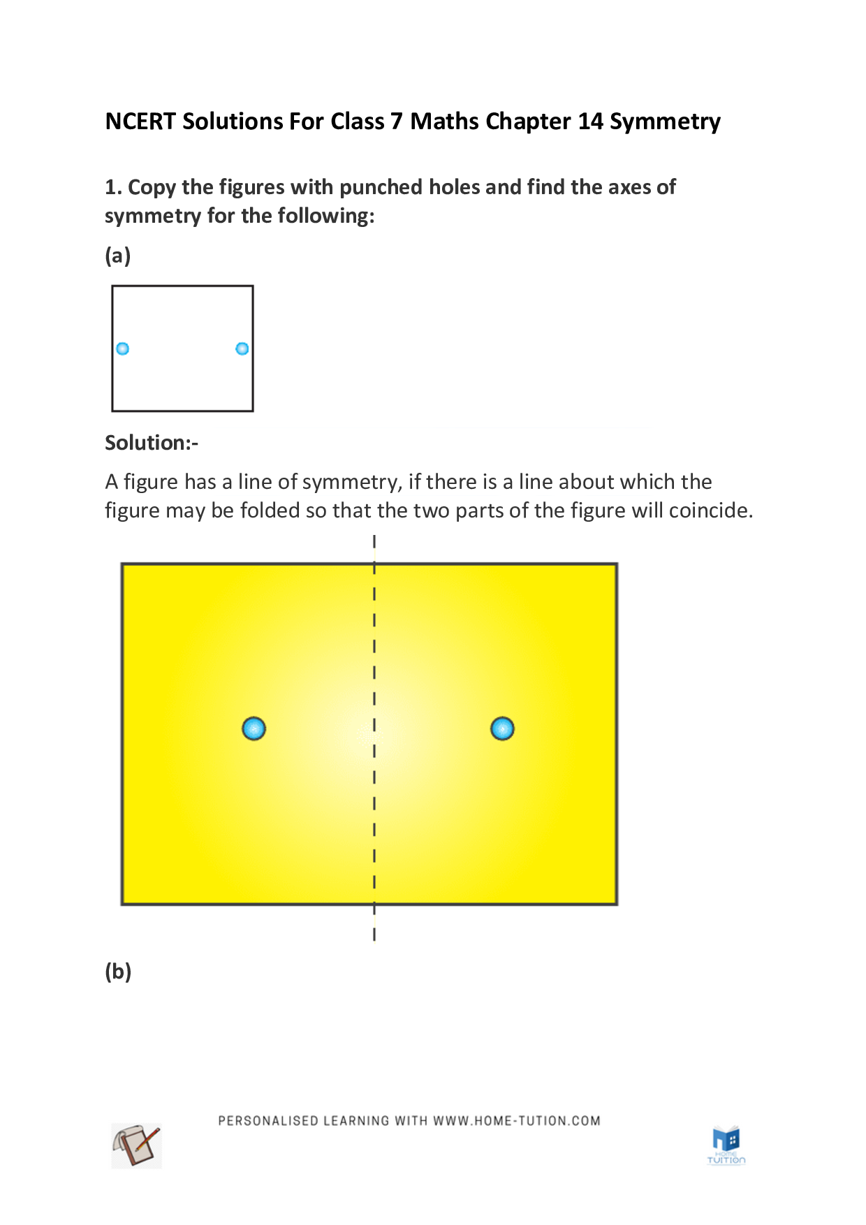 Class 7 Maths Chapter 14 Symmetry