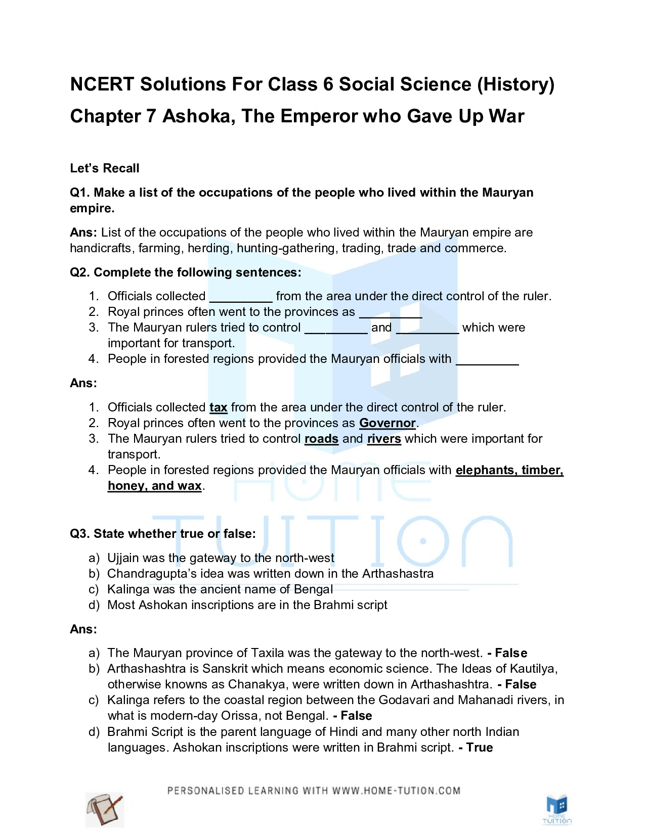 Chapter 7 Ashoka the Emperor who Gave up war