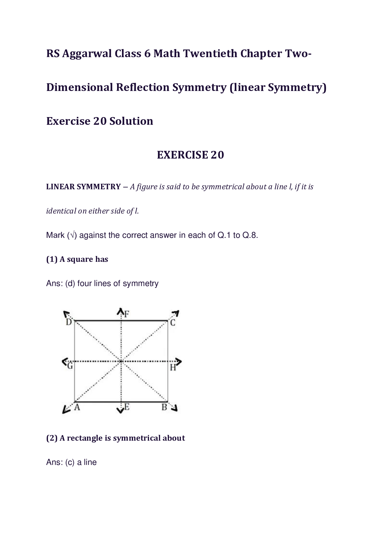 Chapter-20 Two-Dimensional Reflection Symmetry