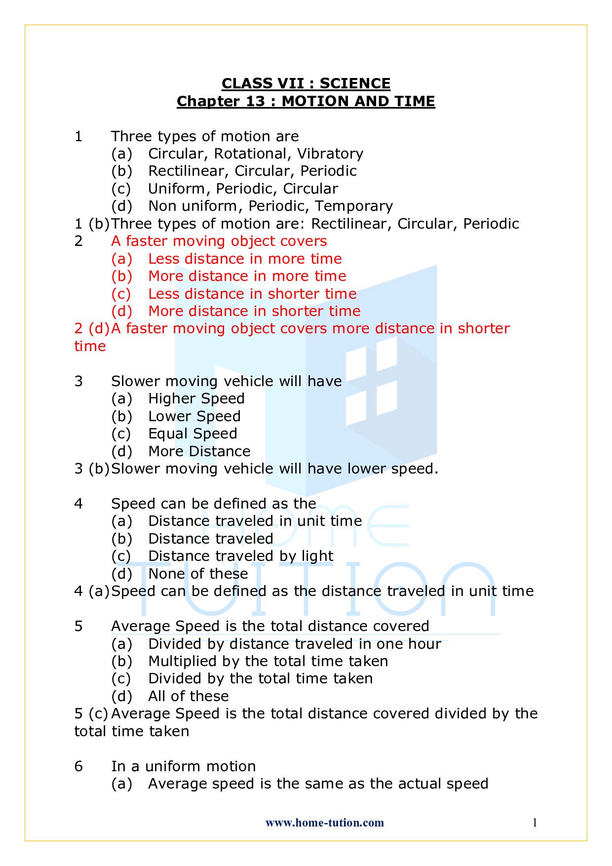 Chapter 13 Motion and time