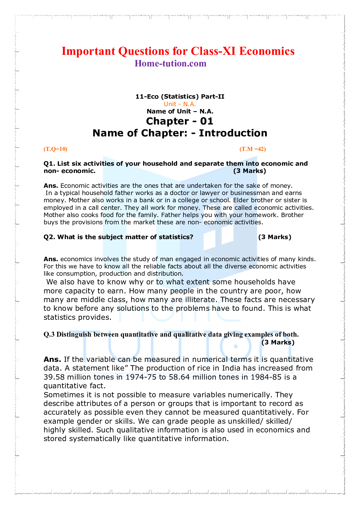 Chapter 1 Introduction (Statistics)