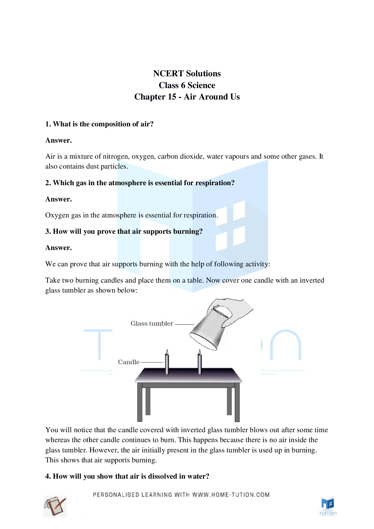 Class 6 Science Chapter 15 Air Around Us