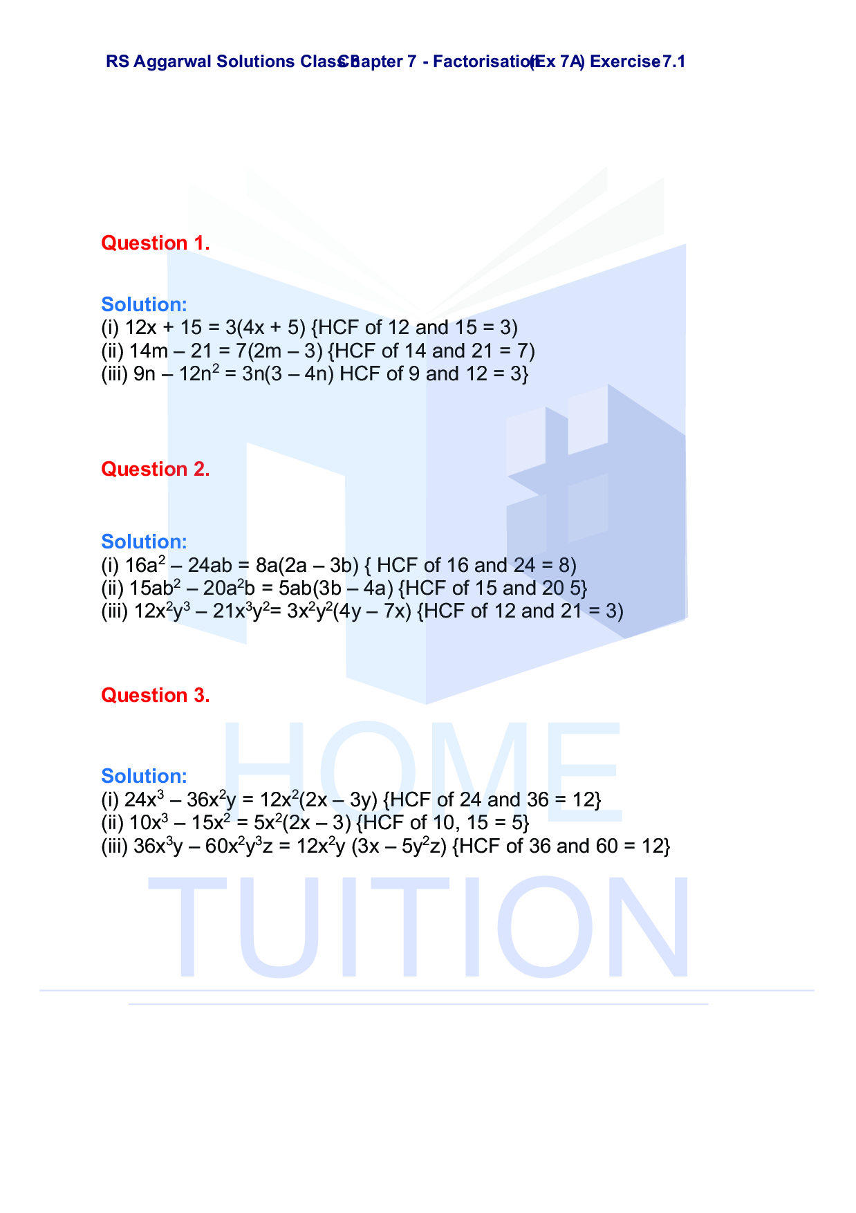 Chapter-7 Factorisation