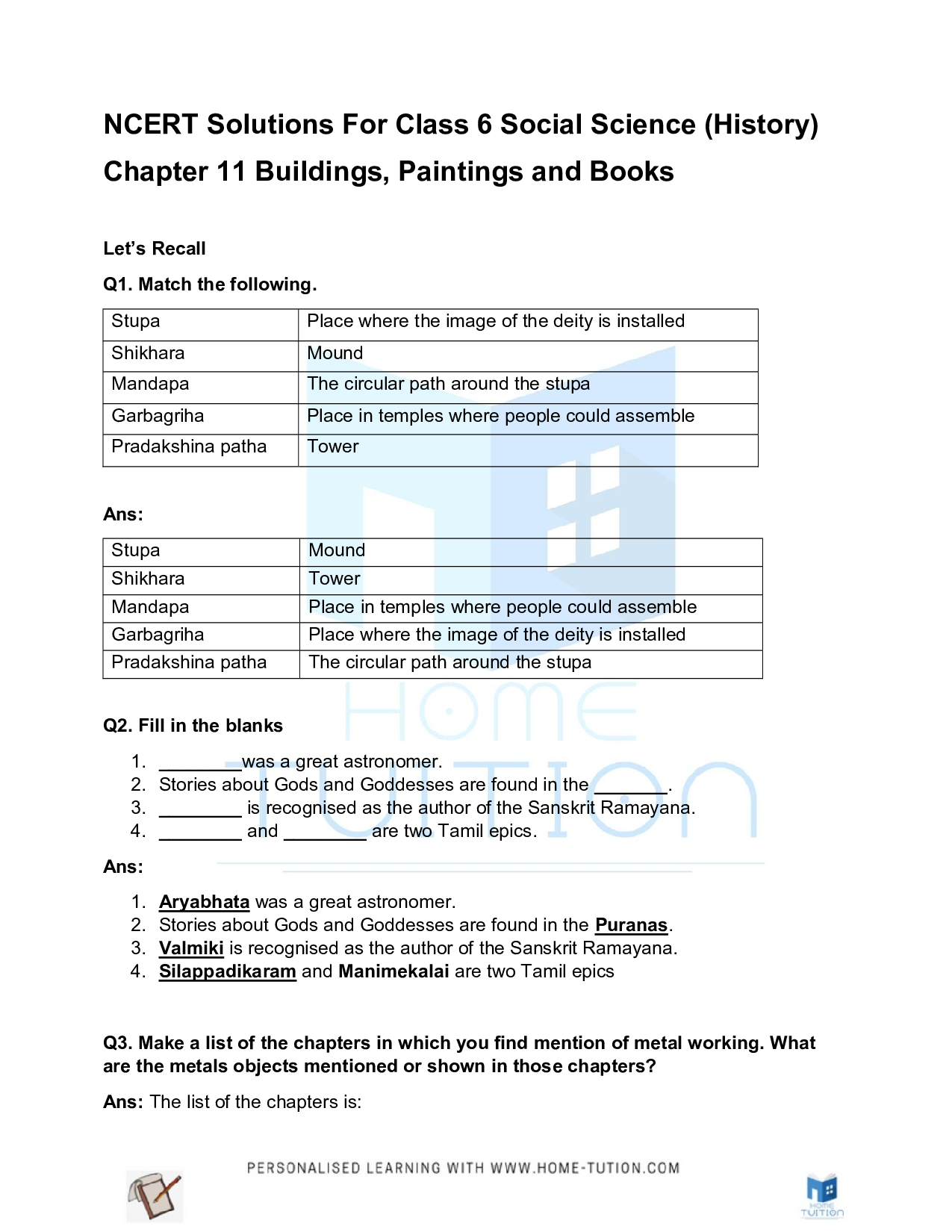 Chapter 11 Buildings, Paints and Books