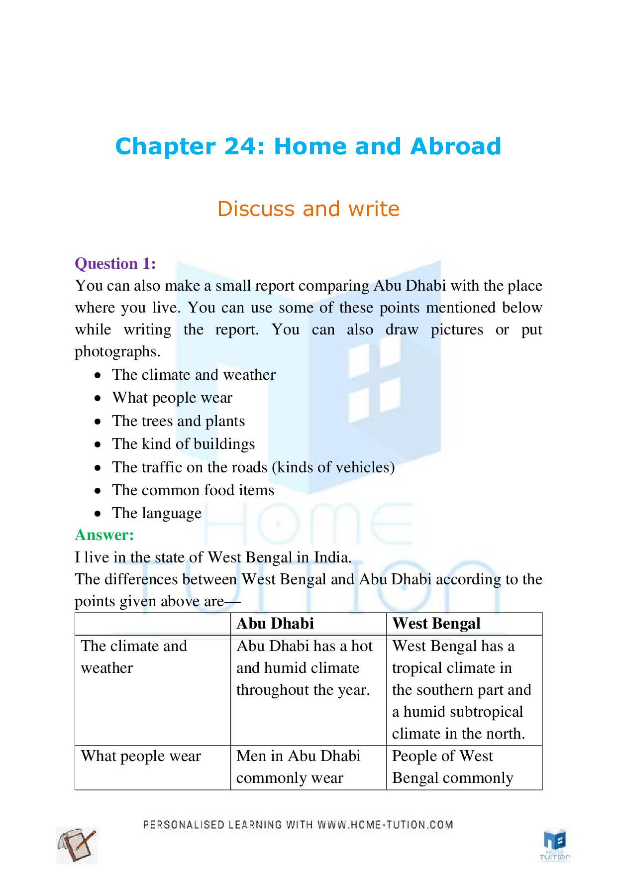NCERT Class 4 EVS Chapter-24 Home and Abroad