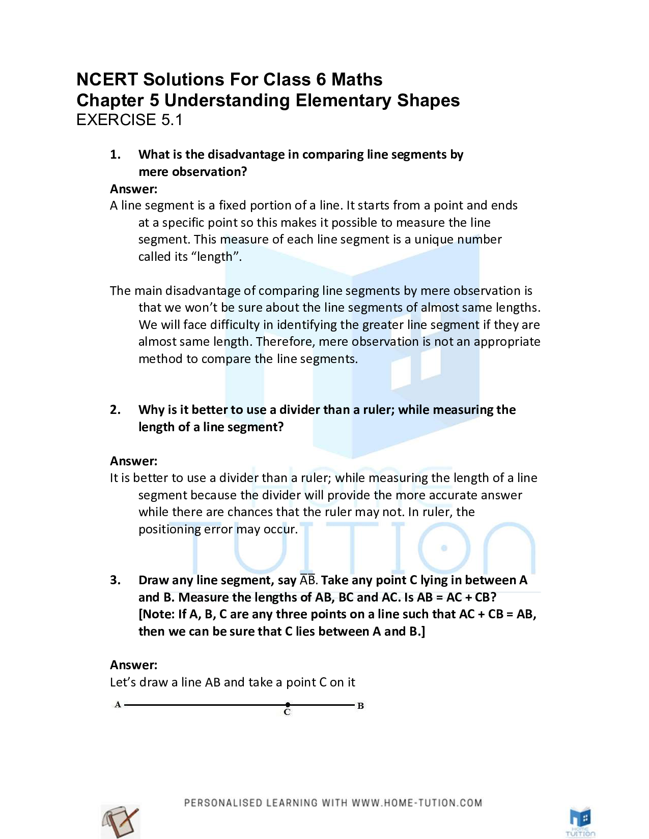 Class 6 Maths Chapter 5 Understanding Elementary Shapes