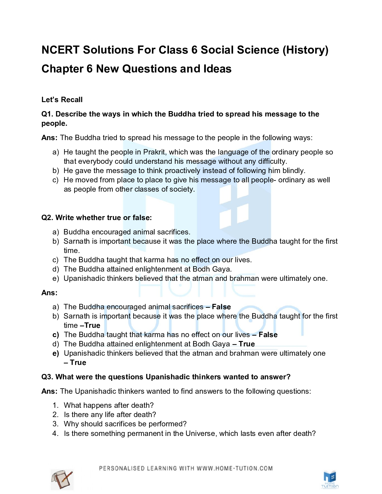 Chapter 6 New Questions and Ideas