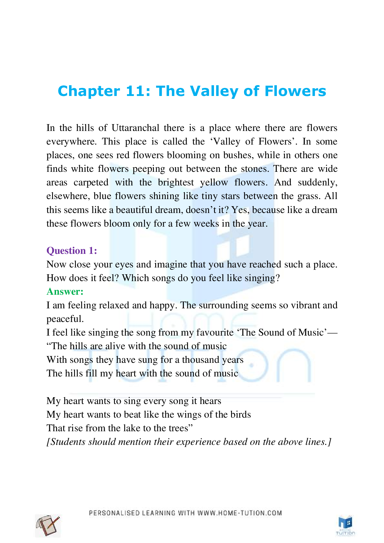NCERT Class 4 EVS Chapter-11 The Valley of Flowers