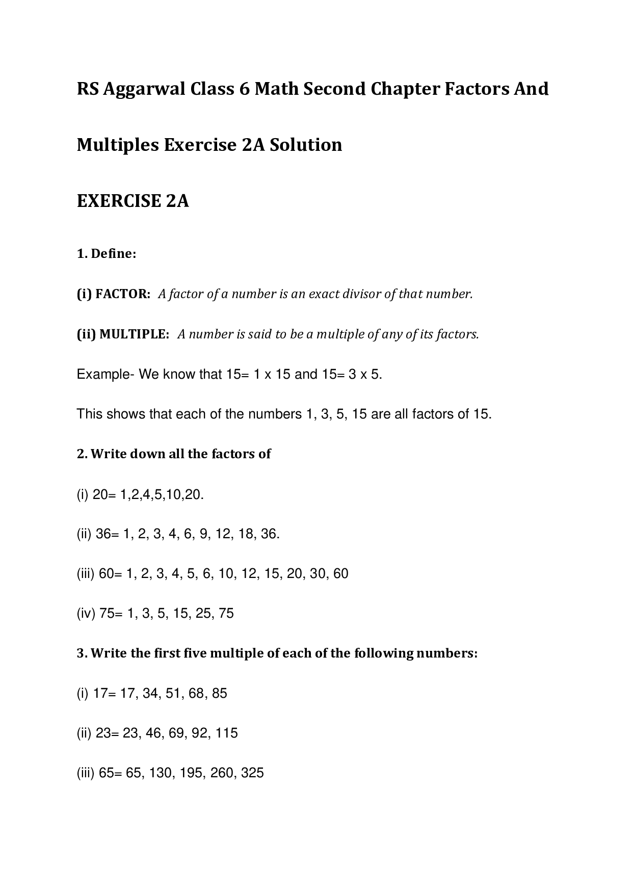 Chapter-2 Factors and Multiples