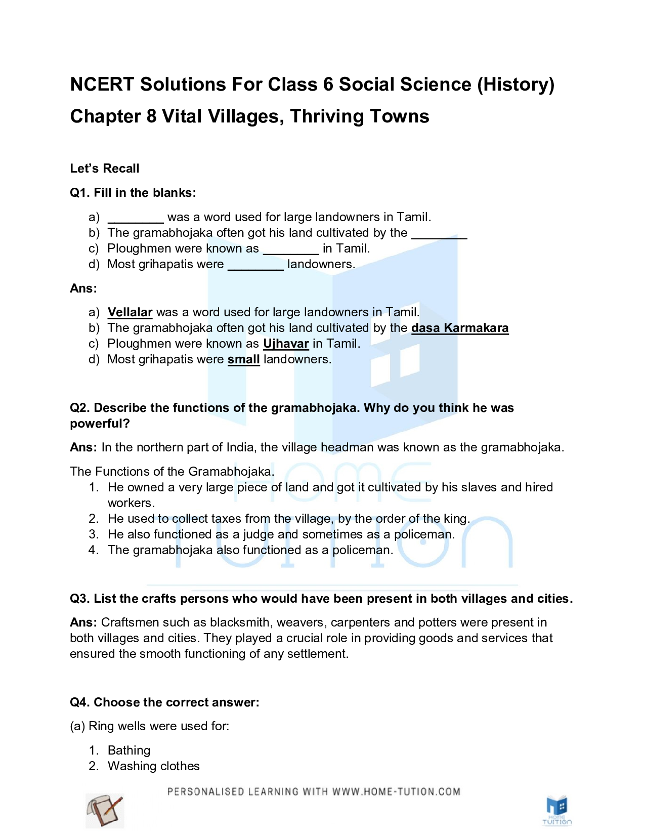 Chapter 8 Vital Villages, Thriving Towns