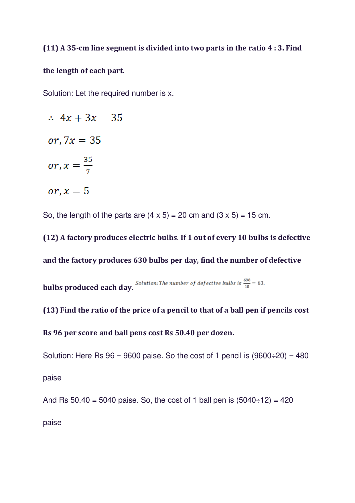 Chapter-10 Ratio, Proportion and Unitary Method