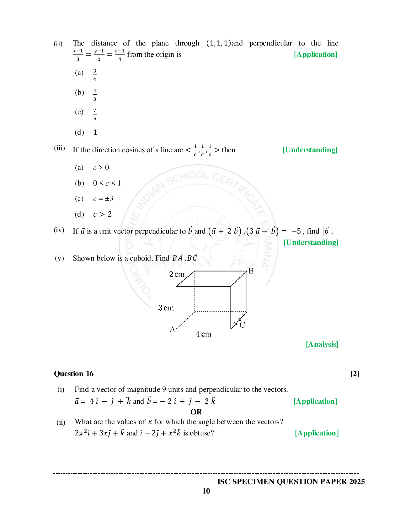 ISE Sample paper for Math’s