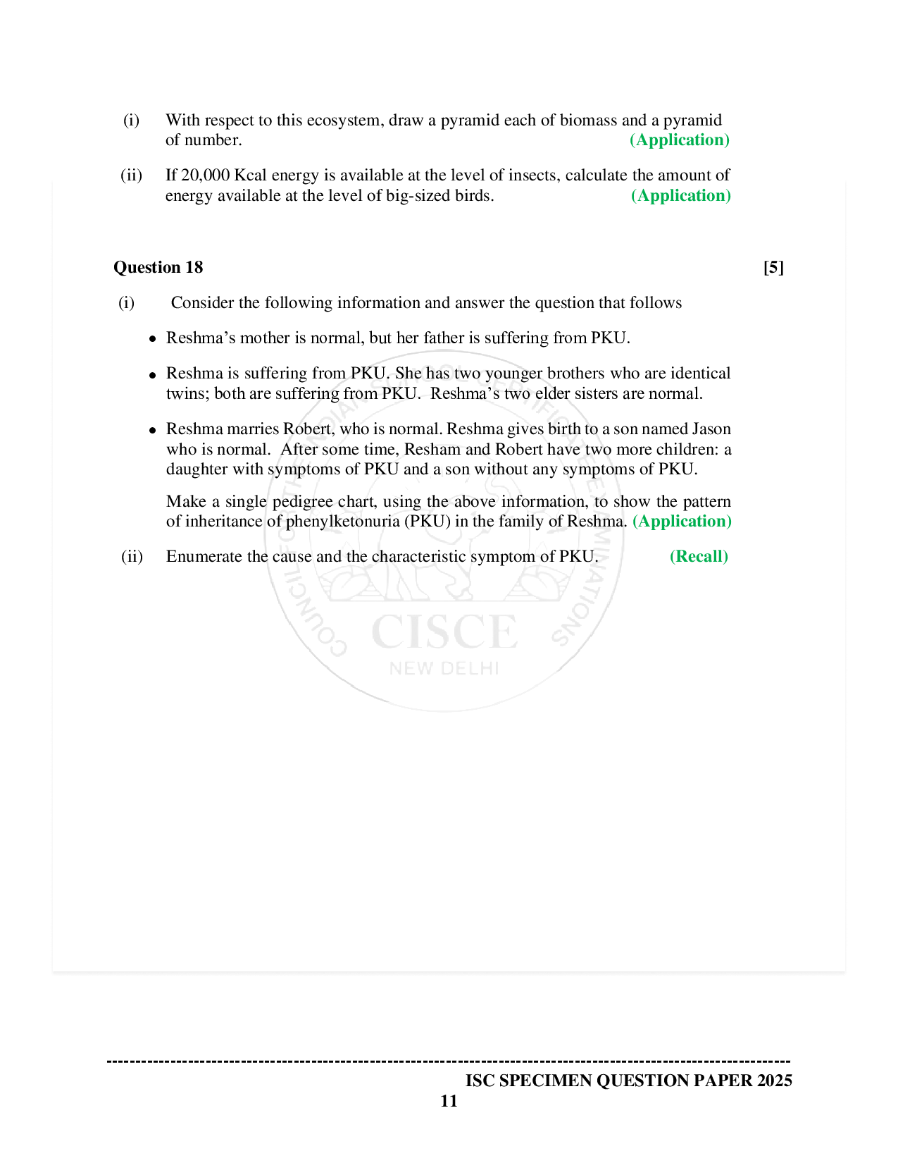 ISE Sample paper for Biology