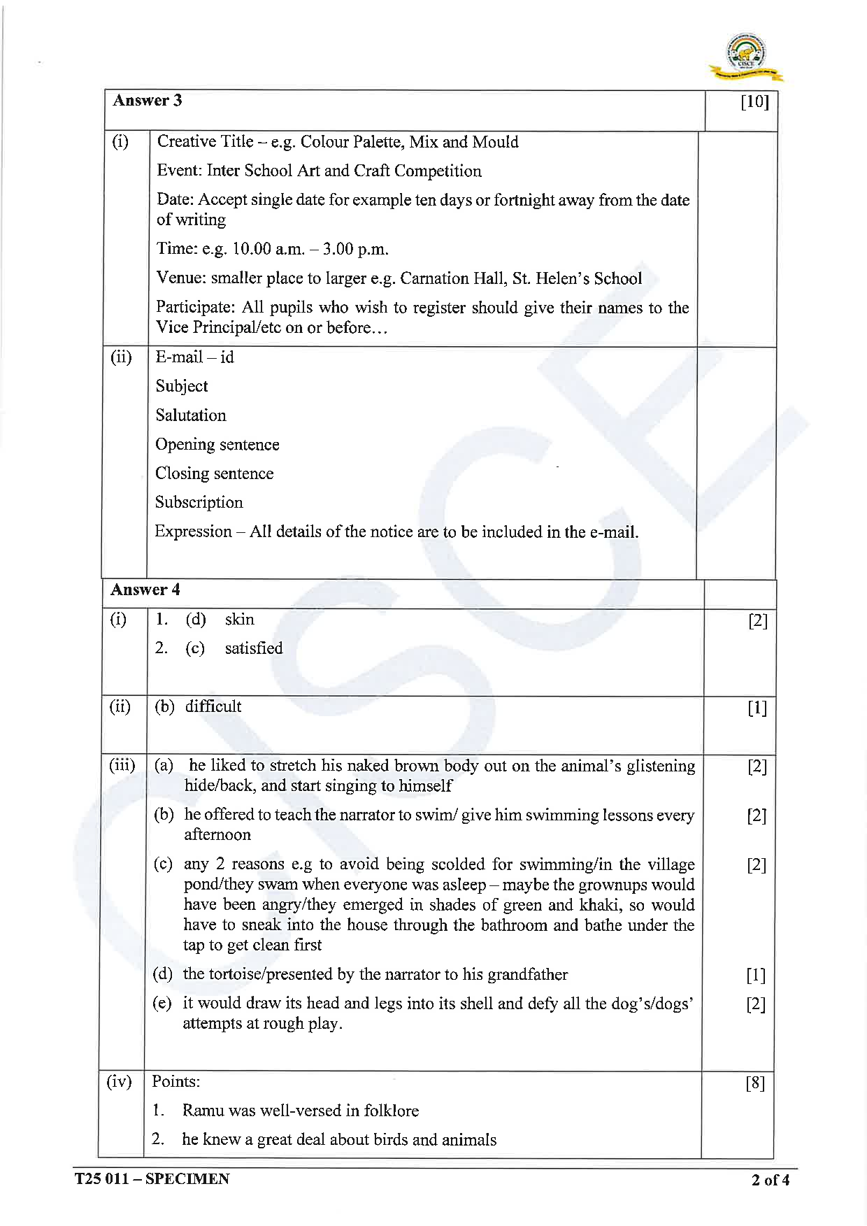 ICSE Board Sample Paper for class 10 English