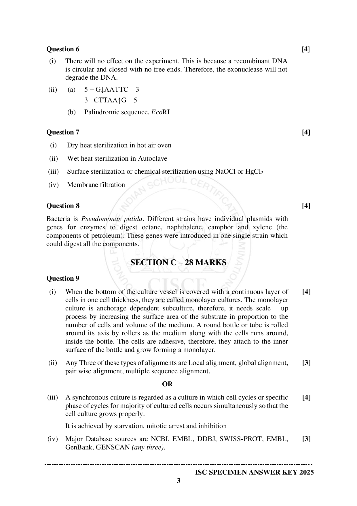 ISE Sample paper for Biotechnology