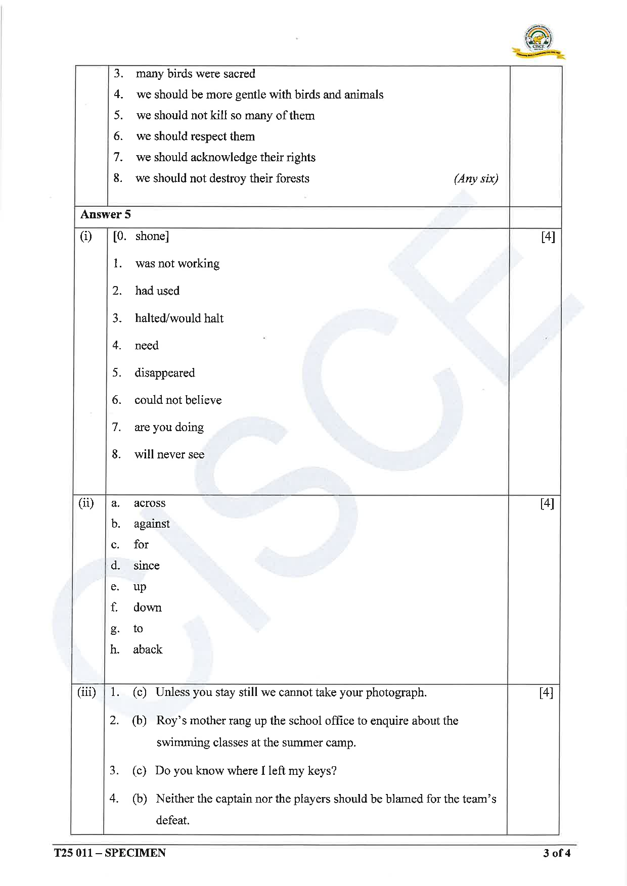 ICSE Board Sample Paper for class 10 English