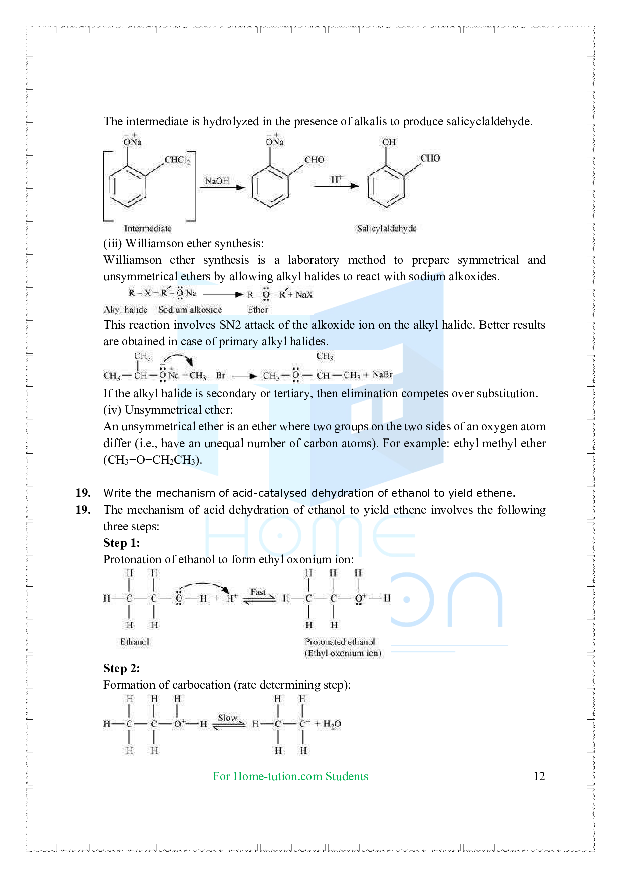 Chapter 11 Alcohols, Phenols, and Ethers