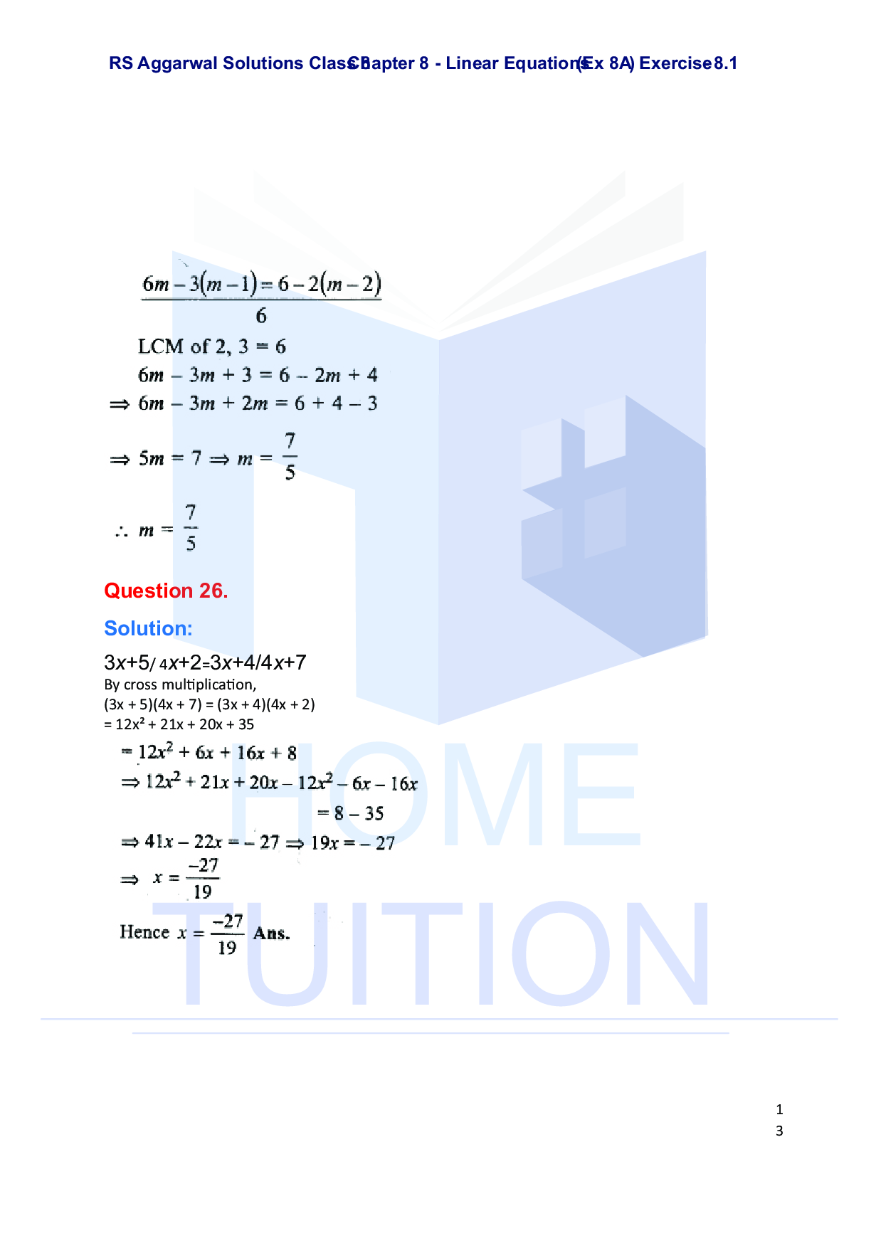 Chapter-8 Linear Equations