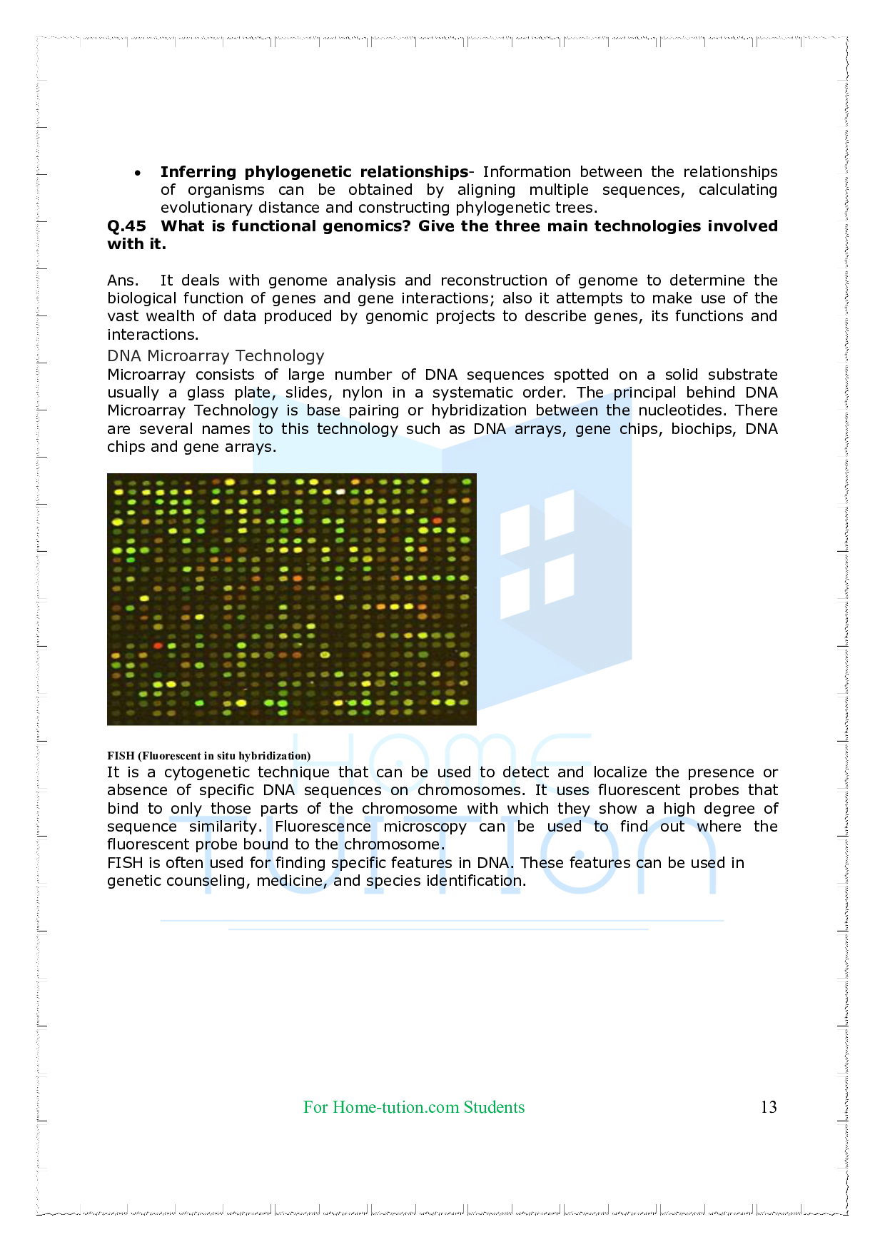 Chapter-Genomics and bioinformatics Questions