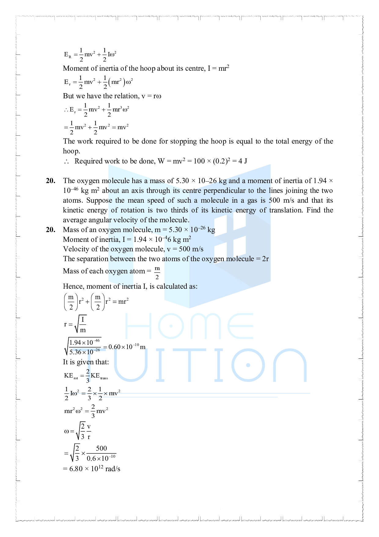 Chapter 7 System of Particles and Rotational Motion