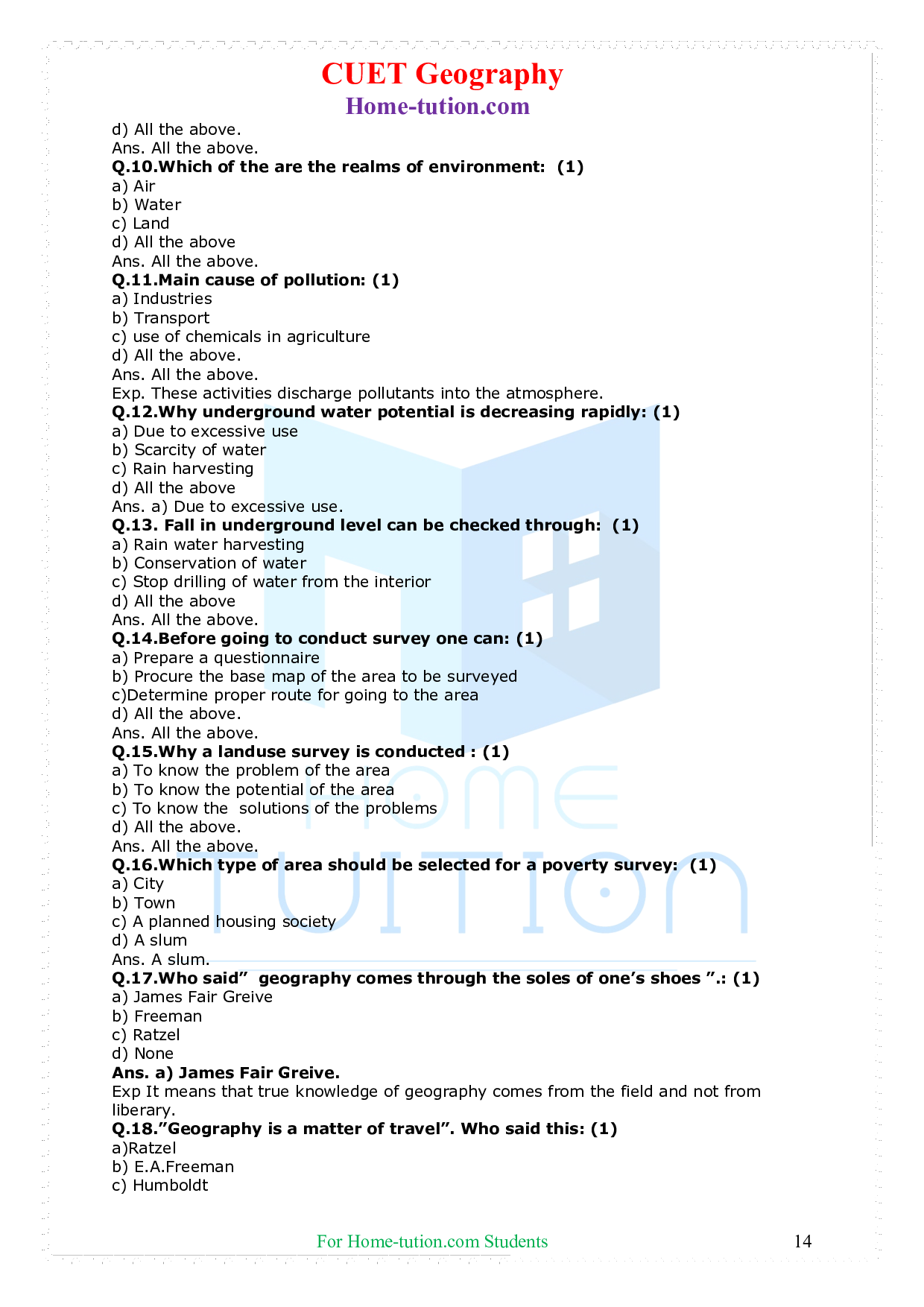 MCQ Questions For CUET Geography Chapter 1 Data-Its Source and Compilation