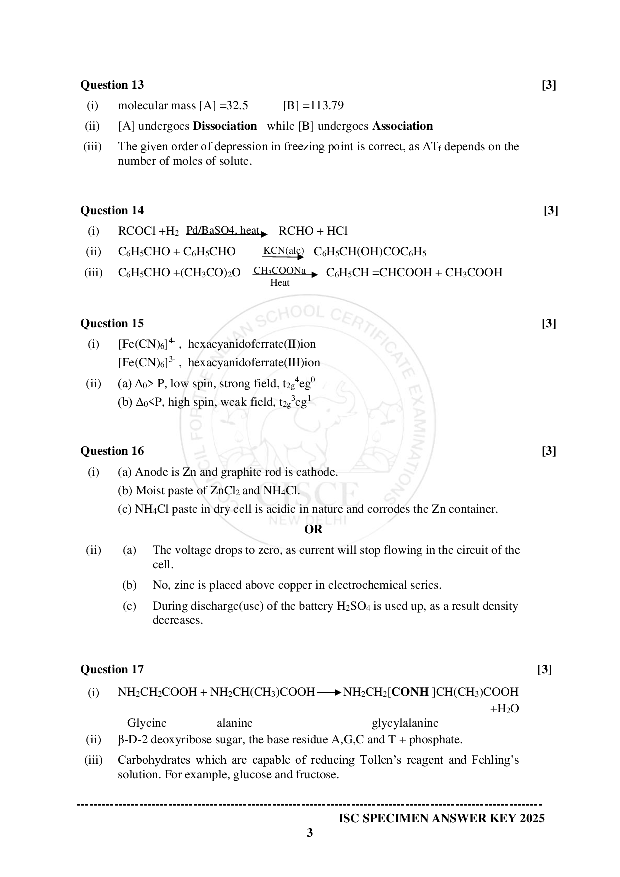 ISE Sample paper for Chemistry