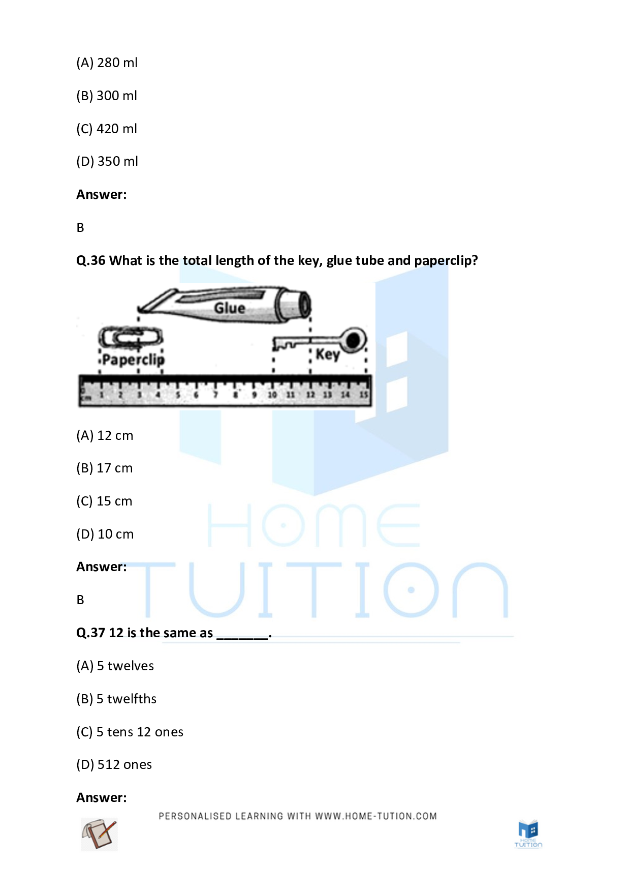 CBSE Maths Worksheet For Class 2 Free Printable PDF Home Tution