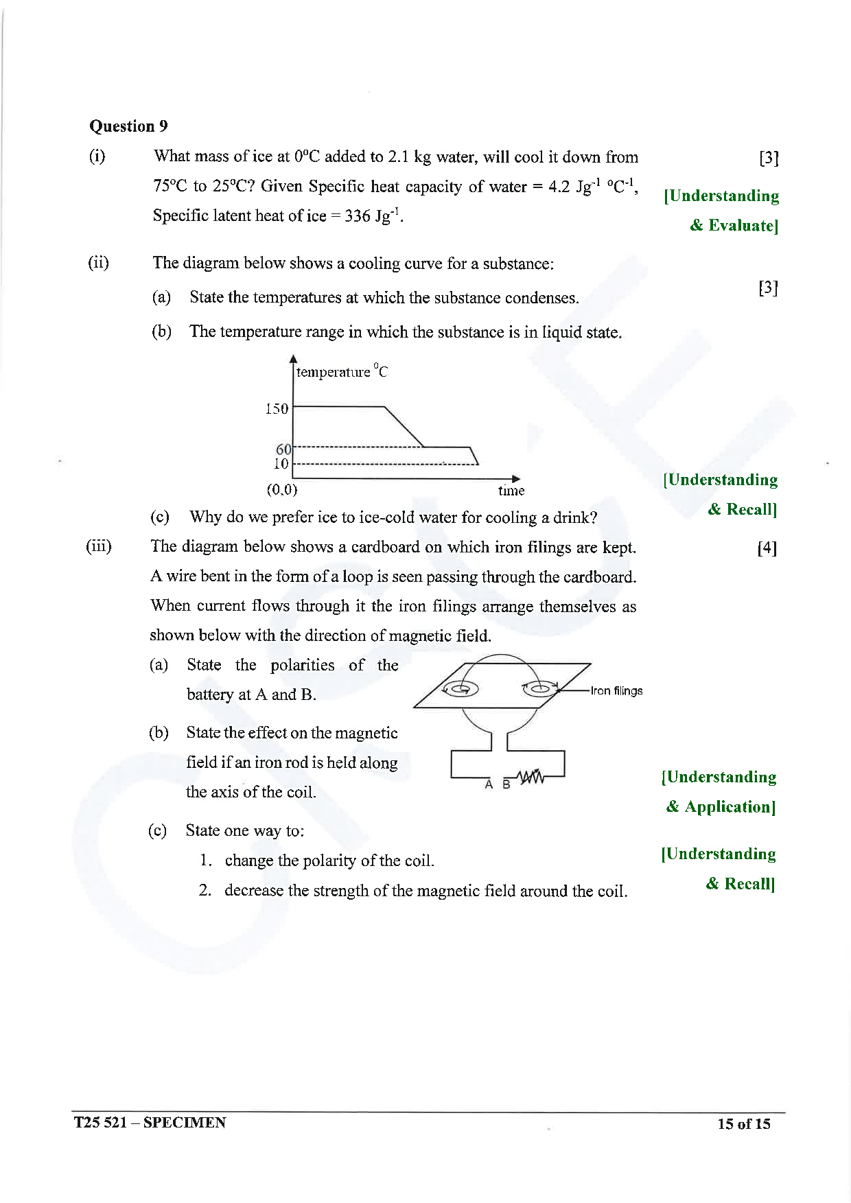 ICSE Board Sample Paper for class 10 Physics