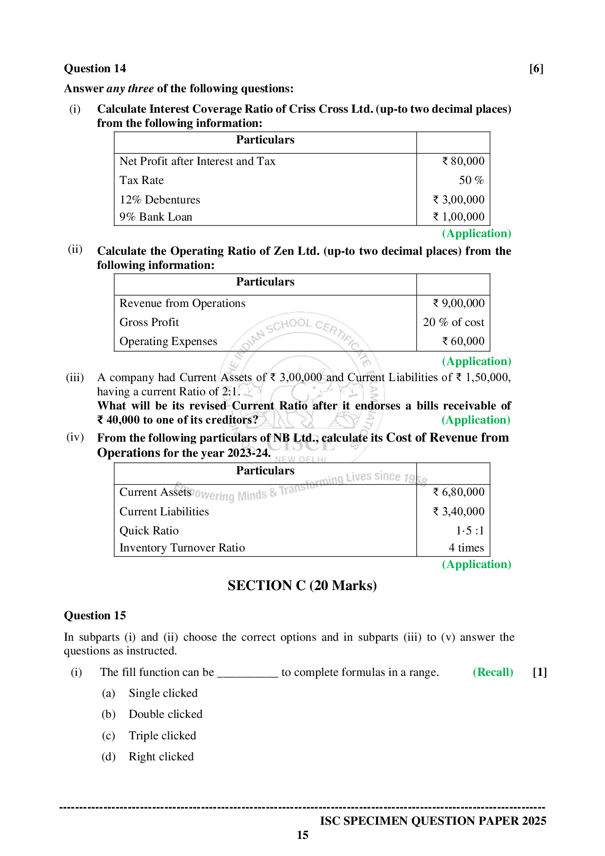 ISE Sample paper for Accounts