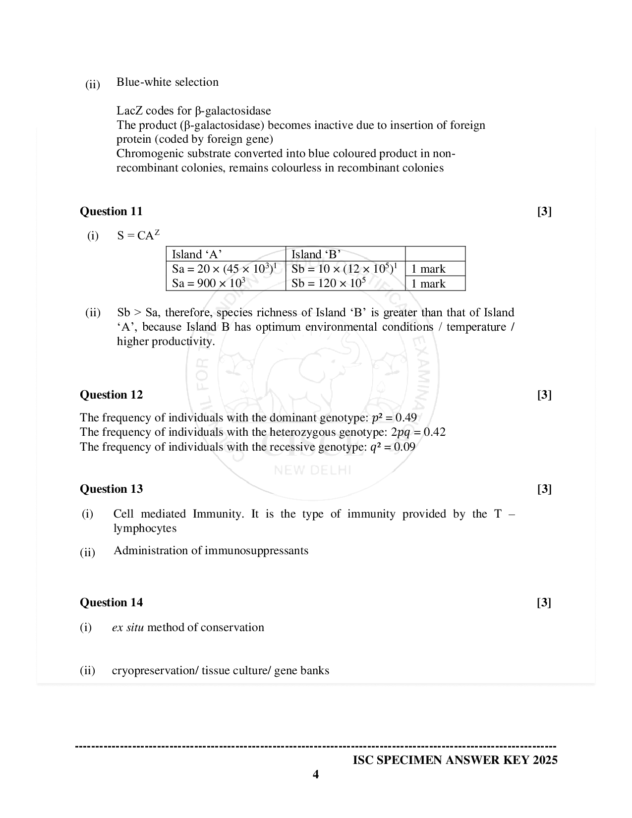 ISE Sample paper for Biology